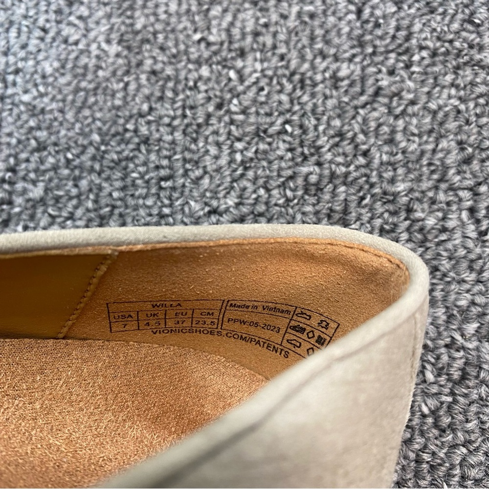 Vionic Willa Loafers Flats Dark Taupe Suede Minimalist Quiet Luxury Chic Women 7 - Picture 13 of 13